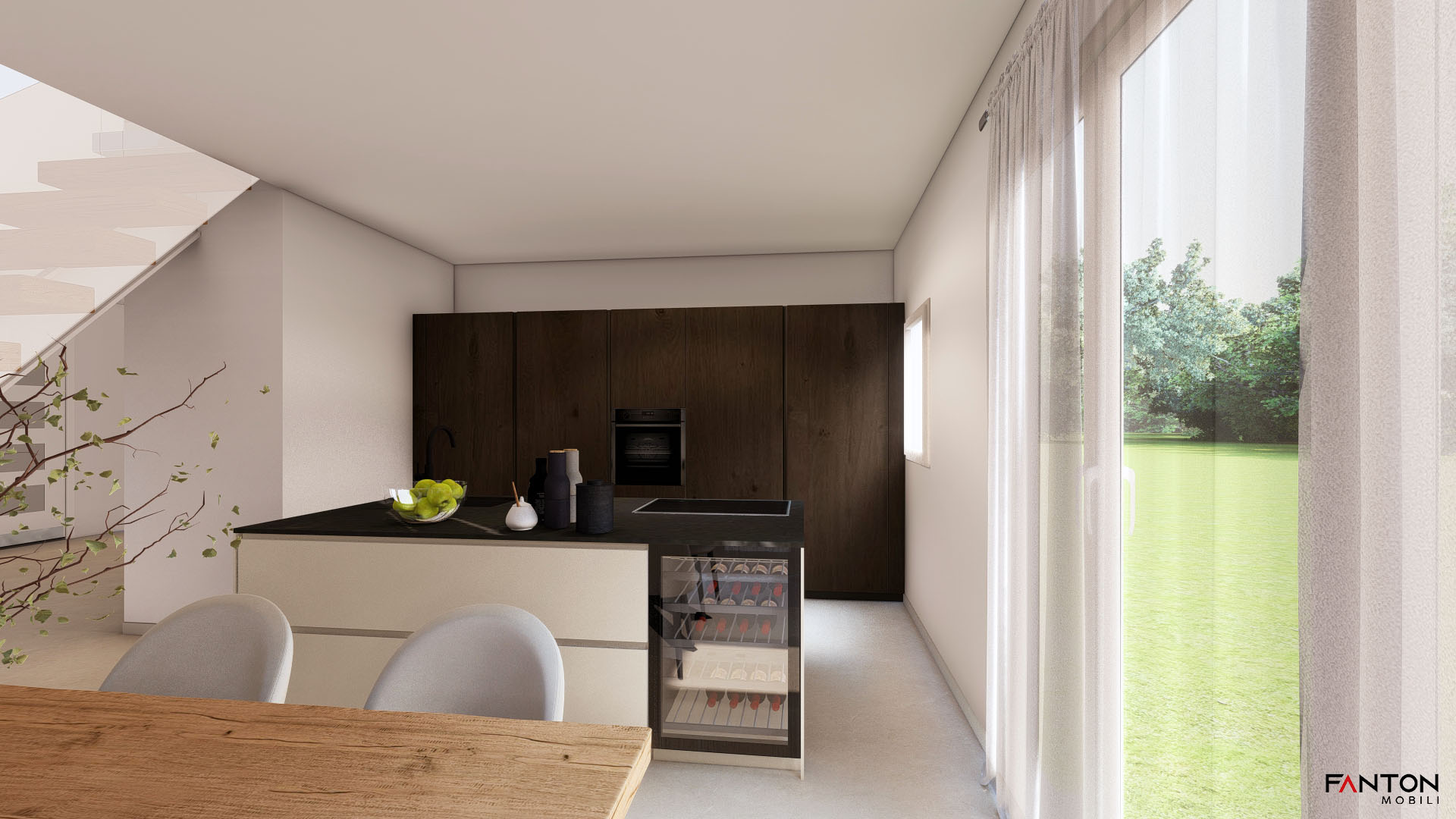 Render fotorealistico Fanton Mobili: cucina