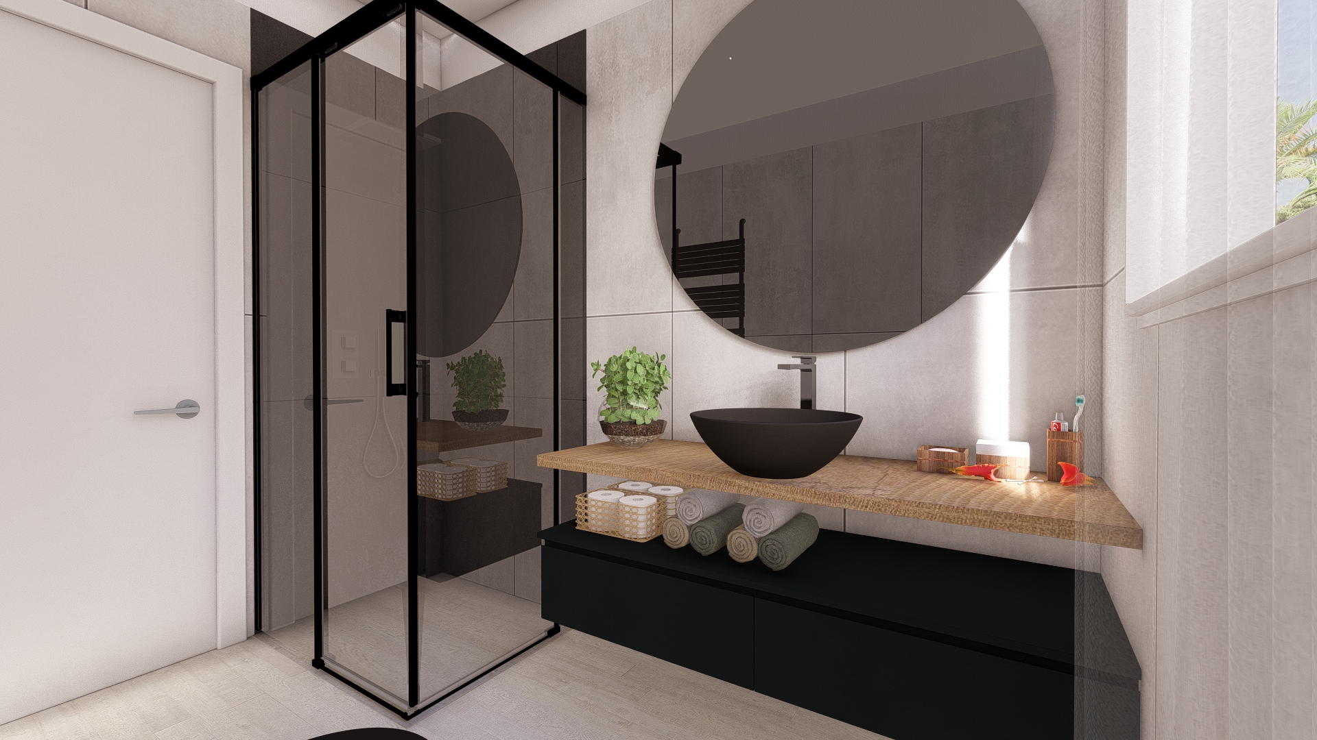 Render fotorealistico Fanton Mobili: bagno